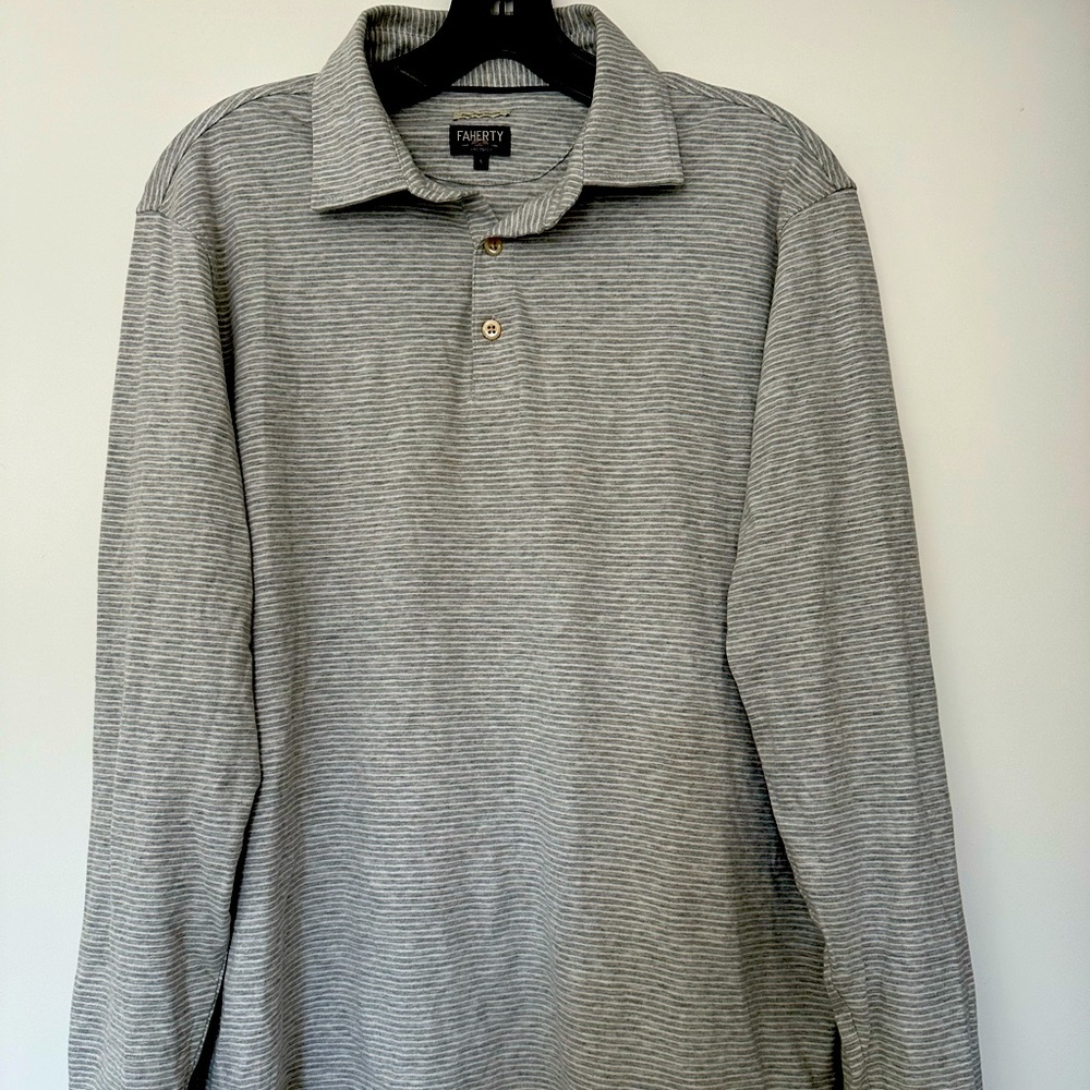 Faherty long sleeve polo